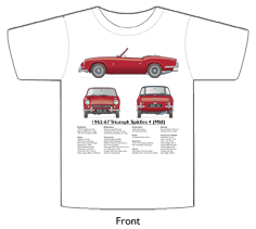 Triumph Spitfire 4 (MkI) 1962-64 (wire wheels) T-shirt Front